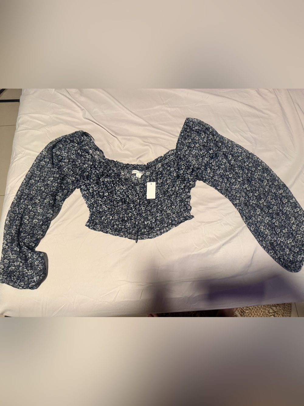 Women’s Navy Floral Smocked